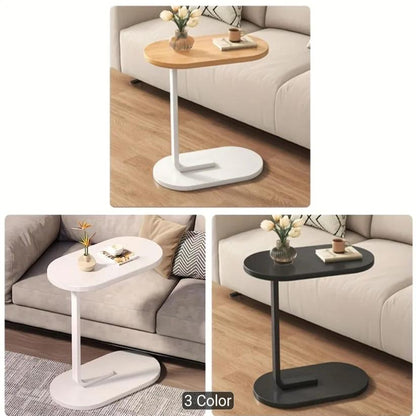 Modern C-Shaped Side Table – Sofa & Bed Laptop Tray | Waterproof MDF & Steel Frame Couch Table for Living Room & Bedroom