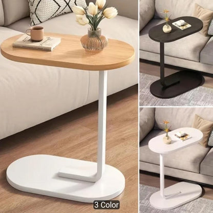Modern C-Shaped Side Table – Sofa & Bed Laptop Tray | Waterproof MDF & Steel Frame Couch Table for Living Room & Bedroom