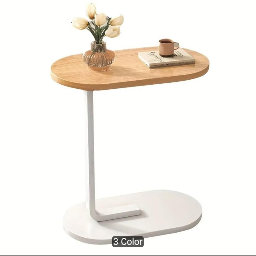 Modern C-Shaped Side Table – Sofa & Bed Laptop Tray | Waterproof MDF & Steel Frame Couch Table for Living Room & Bedroom