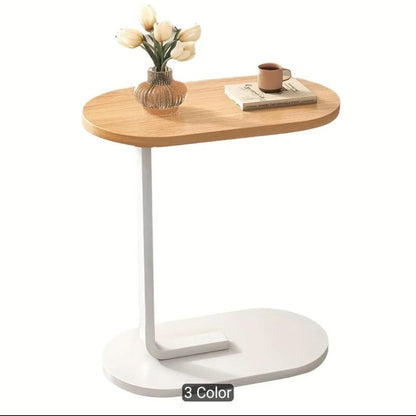 Modern C-Shaped Side Table – Sofa & Bed Laptop Tray | Waterproof MDF & Steel Frame Couch Table for Living Room & Bedroom