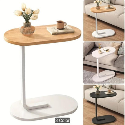 Modern C-Shaped Side Table – Sofa & Bed Laptop Tray | Waterproof MDF & Steel Frame Couch Table for Living Room & Bedroom