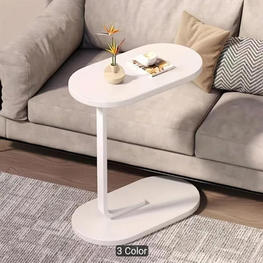 Modern C-Shaped Side Table – Sofa & Bed Laptop Tray | Waterproof MDF & Steel Frame Couch Table for Living Room & Bedroom