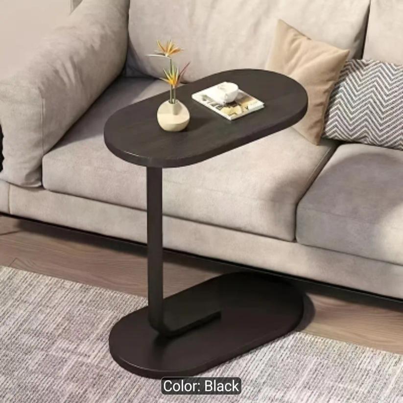 Modern C-Shaped Side Table – Sofa & Bed Laptop Tray | Waterproof MDF & Steel Frame Couch Table for Living Room & Bedroom