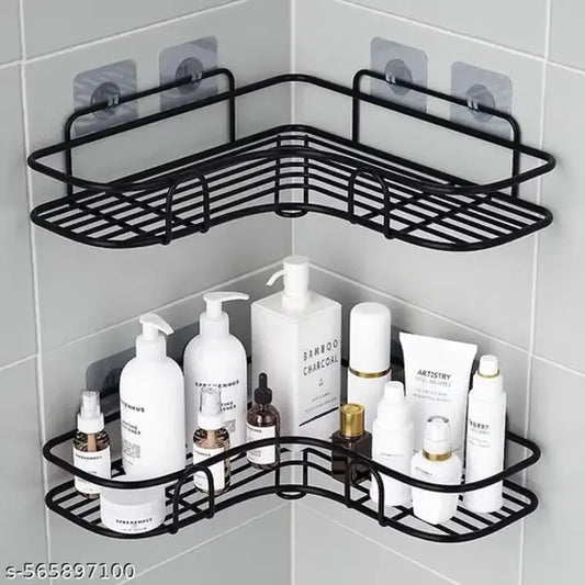 2PCs Corner Shower Caddy, No Drilling Wall Mounted, Rustproof Bathroom Shelf Organi.