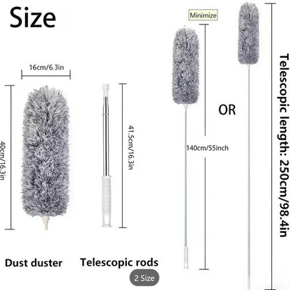 280cm Extendable Feather Duster Telescopic Magic Dust Brush Long Reach Handle, Reus... Default.