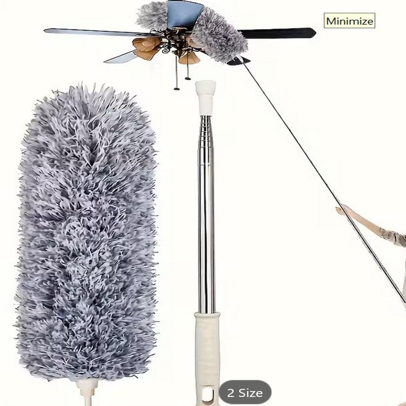 280cm Extendable Feather Duster Telescopic Magic Dust Brush Long Reach Handle, Reus... Default.